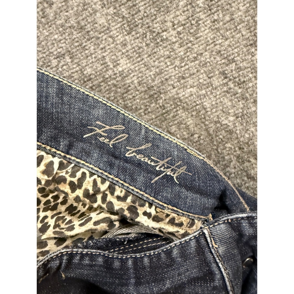 White House Black Market Women Contour Mid Rise Blue Denim Bootcut Jeans Sz 12R - Picture 6 of 6